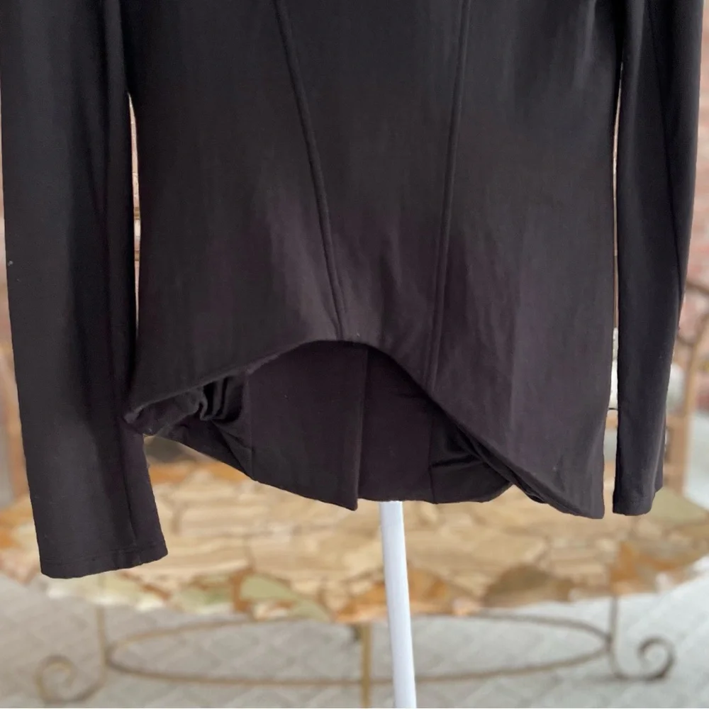 Helmut Lang Villous Black Moto Jacket Knit Asymmetrical Hem XS Gorpcore